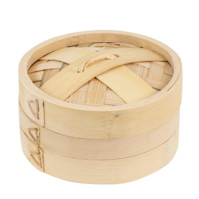 Bamboo Steamer Basket with Lid, 5.7 Inch Compact Food Steamer for Cooking Dumplings, Dim Sum, Vegetables, Meats, Seafood, and More