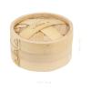 Bamboo Steamer Basket with Lid, 5.7 Inch Compact Food Steamer for Cooking Dumplings, Dim Sum, Vegetables, Meats, Seafood, and More view 2