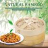 Bamboo Steamer Basket with Lid, 5.7 Inch Compact Food Steamer for Cooking Dumplings, Dim Sum, Vegetables, Meats, Seafood, and More view 3