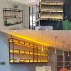 RESKIU Wall Mounted LED Wine Rack - Bottle & Glass Holder, Metal Floating Shelves Upside Hanging Goblet for Home, Restaurant, Bars,TWO-100CM view 4