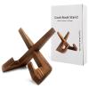 2 Pcs Rustic Cookbook Holder Stand for Kitchen, Recipe Book Holder for Kitchen Counter, Wooden Kitchen Book Holder, Rustic Cook Book Holder Stand with Natural Wooden Grains (2 in Brown) view 1