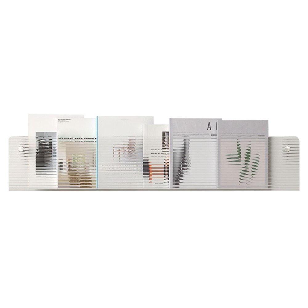 Acrylic Magazine Holder 1 Tier Clear, Wall Mount 24 Inch 31 39" Brochure Print Newspaper Bookshelf for Displaying Leaflet Journal Editorials Publication File, Office Home Living Room (Color : Clear1