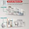 Acrylic Magazine Holder 1 Tier Clear, Wall Mount 24 Inch 31 39" Brochure Print Newspaper Bookshelf for Displaying Leaflet Journal Editorials Publication File, Office Home Living Room (Color : Clear1 view 2