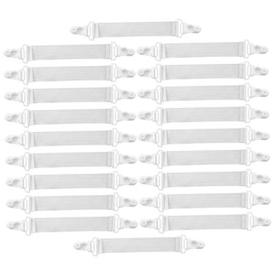 Garneck 20pcs Sheet Bed Sheet Clip Mattress Straps Bed Suspenders Bedsheet Clips/Straps Pack White Heavy Plastic, 22x3.5cm, F081U310WA3904NXJTXJ