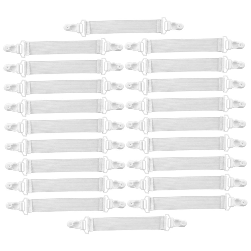 Garneck 20pcs Sheet Bed Sheet Clip Mattress Straps Bed Suspenders Bedsheet Clips/Straps Pack White Heavy Plastic, 22x3.5cm, F081U310WA3904NXJTXJ