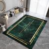3x4 Area Rugs, Dark Green Retro Kids Bedroom Rug, Nordic Abstract Gold Geometric Border Bedside Rug, Rugged Non Slip for Cafe Living Room Under Table Boys Room Decor view 3