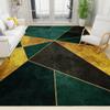 2x4 Runner Rugs, Gold Emerald Green Modern Fit Under Door Rugs for Entryway, Geometric Triangle Pattern Kitchen Runner Rug, Soft Non Slip Washable for Sink Entryway Hallways Indoor view 1