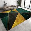 2x4 Runner Rugs, Gold Emerald Green Modern Fit Under Door Rugs for Entryway, Geometric Triangle Pattern Kitchen Runner Rug, Soft Non Slip Washable for Sink Entryway Hallways Indoor view 2