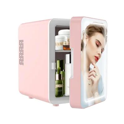 6L Mini Fridge, Makeup Fridge with Dimmable LED Light Mirror, Thermoelectric Cooler and Warmer Compact Refrigerators, Portable Small Refrigerator for Skincare, Food, Bedroom, Office and Car (Color :
