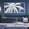 Metal Palm Tree, Palm Tree Wall Art, Metal Palm Tree Wall Decor, Tropical Wall Decor, Tropical Metal Wall Art, Metal Plant Wall Decor, Large Metal Tree Wall Decor for Living Room (41"x20" | 105x51.5 cm x4pcs, White) view 1