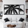 Metal Palm Tree, Palm Tree Wall Art, Metal Palm Tree Wall Decor, Tropical Wall Decor, Tropical Metal Wall Art, Metal Plant Wall Decor, Large Metal Tree Wall Decor for Living Room (41"x20" | 105x51.5 cm x4pcs, White) view 2