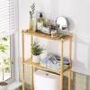 AmazerBath Bamboo Over The Toilet Storage Shelf, 2-Tier Over Toilet Organizer Rack, Freestanding Above Toilet Shelf for Bathroom, Laundry, Space Saver, Natural Color view 3