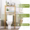 AmazerBath Bamboo Over The Toilet Storage Shelf, 2-Tier Over Toilet Organizer Rack, Freestanding Above Toilet Shelf for Bathroom, Laundry, Space Saver, Natural Color view 4