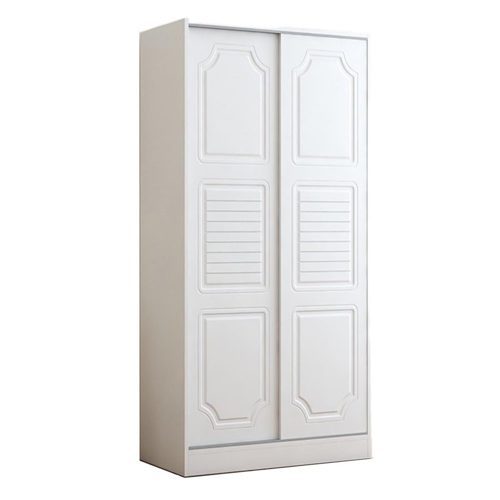 Corner Sliding Door Storage Wardrobe, White Large Cabinet Wardrobe for Bedroom Home MINGPING (Size : A 100x50x180cm)