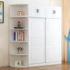 Corner Sliding Door Storage Wardrobe, White Large Cabinet Wardrobe for Bedroom Home MINGPING (Size : A 100x50x180cm) view 2