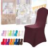 10 PCS Spandex Dining Room Chair Covers for Living Room - Universal Stretch Chair Slipcovers Protector for Wedding, Banquet, and Party (Color : Maroon) view 1