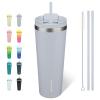 BJPKPK 26oz Stainless Steel Insulated Tumbler With lid And Straw Travel Coffee Thermal Tumblers Cup For Women And Men,Modern Blue view 1