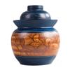 GVILTY Large Ceramic Pickle Jar With Lids,Blue Traditional Chinese Porcelain Pickle Jar Pickling Jars,Ceramic Fermentation Crock With Water Seal Airlock Lid,Sauerkraut Croc 3.5Kg view 1