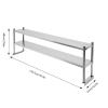 Hanmorfarbi Metal Shelving Heavy Duty Storage Shelves Stainless Steel Storage Racks and Shelving,2 Tier Shelving Units and Storage,176lbs Bakers Rack with Storage,Adjustable Height (12 * 71 * 24in) view 2