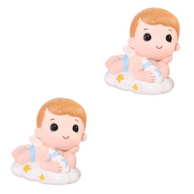 FAVOMOTO 2pcs Boy Birthday Cake Ornament Creative Cake Topper for Boy Birthday and Environment-friendly Decor for Memorable Celebrations and Stunning Photos