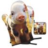 LZQPOEAS Oven Mitts and Pot Holders 3 pcs Set Oven Glove for Cooking Cute Farm Animal Oven Mitt Heat Resistant Kitchen Oven Gloves and Hot Pads Non-Slip Cooking Gloves for Baking Kitchen Hot Pads view 1