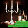 XHTLLO Candle Holder, Zinc Alloy Trumpet Shaped Exquisite Elegant Candelabra, Elegant European Candelabra Candle Holder, for Wedding, Dining Table[Silvery] view 2