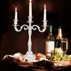 XHTLLO Candle Holder, Zinc Alloy Trumpet Shaped Exquisite Elegant Candelabra, Elegant European Candelabra Candle Holder, for Wedding, Dining Table[Silvery] view 3