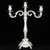 XHTLLO Candle Holder, Zinc Alloy Trumpet Shaped Exquisite Elegant Candelabra, Elegant European Candelabra Candle Holder, for Wedding, Dining Table[Silvery] view 4