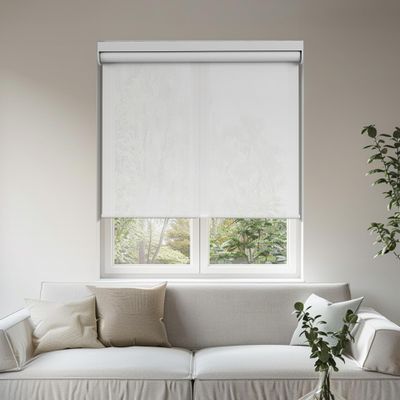 HOTSOON Light Filtering Roller Shades for Windows, Color-Matched Roller Blinds, UV Protection, Thermal Insulation Fabric Room Darkening Shades for Home, Office, White, 43" W x 60" H
