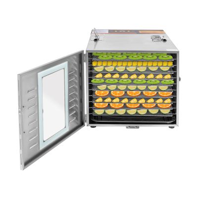 HAPPCUCOE Food Dehydrator,Stainless Steel Fruit and Meat Dryer,Kitchen Food Dehydrator with 8 Trays Dry Vegetables,Fruits,Beef Jerky,Meat,700W (10 Trays)