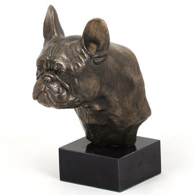 Art-Dog Dog Marble Statue - Unique Edition ArtDog Collection - Handmade Cold Cast Bronze Sculpture for Dog Lovers Indoor Dog Figurine Statue French Bulldog II