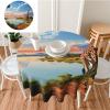 African Landscape with Nile River and Giraffe Print Table Cloth Round Tablecloth Waterproof Stain Resistant Table Cover Wrinkle Free Tablecloths for Kitchen Dining Tabletop Decoration 60 inch view 2