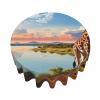 African Landscape with Nile River and Giraffe Print Table Cloth Round Tablecloth Waterproof Stain Resistant Table Cover Wrinkle Free Tablecloths for Kitchen Dining Tabletop Decoration 60 inch view 4