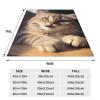 Cute Cat Paw Print Flannel Blanket Lightweight Ultra-Soft Warm Throw Blanket 40"X30" Travel Blanket All Seasons Blanket for Bed Sofa Office Living Room Camping Gifts view 2