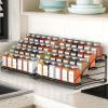 BOIVSHI 4 Tier Spice Rack Organzier, Spice Rack for Cabinet, Adjustable Depth Seasoning Shelf for Countertop, Pantry, Seasoning Organizer, Metal, Black (2 Pack) view 2
