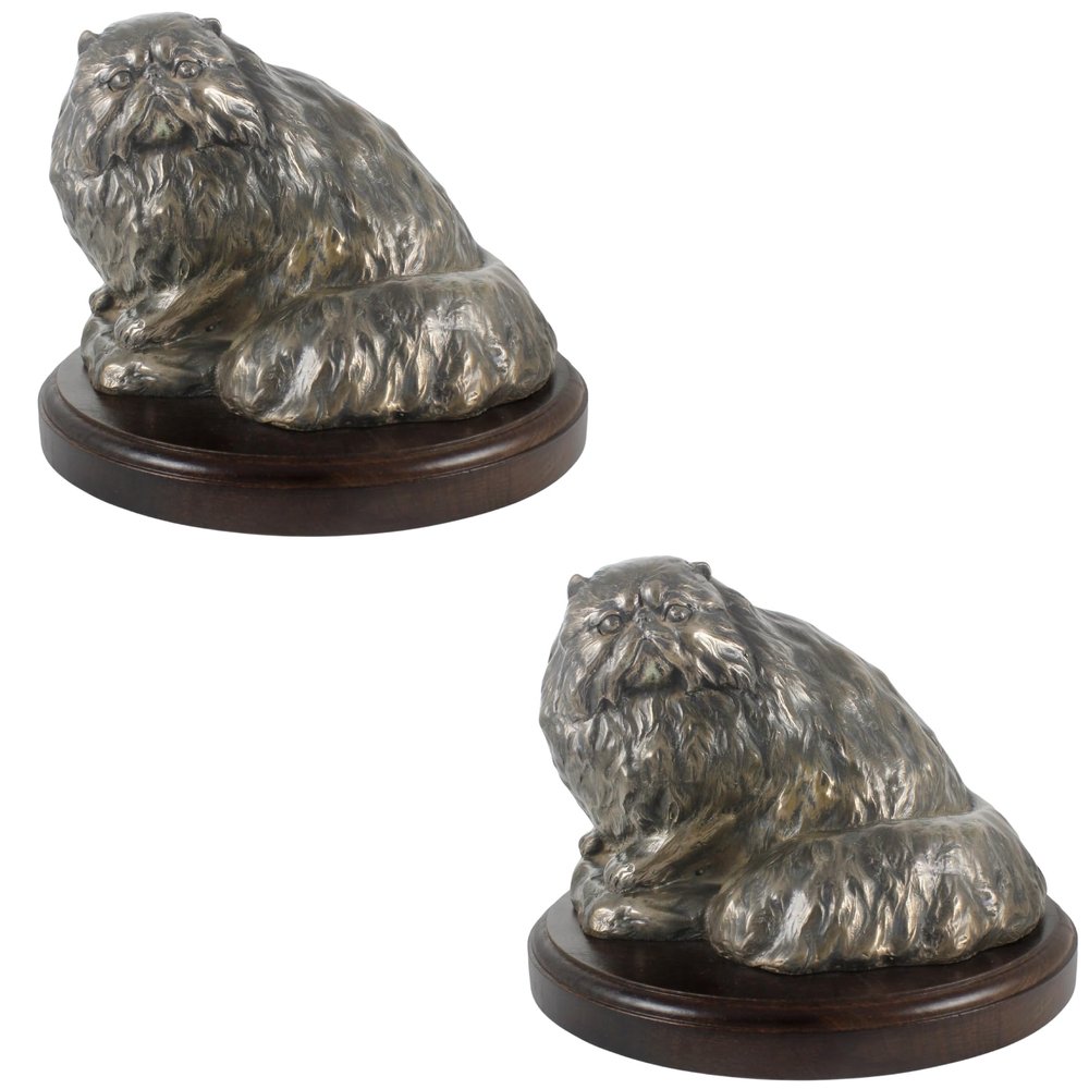 Art-Dog Dog Wooden Base Statue - Unique Edition ArtDog Collection - Handmade Dog Sculpture for Dog Lovers - Handmade Sculpture Indoor Dog Figurine Statue Persian Cat