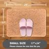 PureSwan Peach Bathroom Rugs  Absorbent and Washable Bath Mat, Non-Slip, Thick Soft Chenille Bath Rugs for Bathroom Floor, Shower, Sink - 17" x 24" view 2