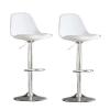 Adjustable Bar Stools,PU Leather Swivel Counter Height Modern Island Barstool with Back for Kitchen Counter Chairs (Color : White, Size : 1pcs) view 1
