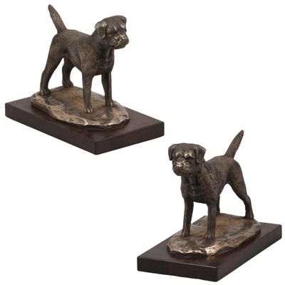 Art-Dog Dog Wooden Base Statue - Unique Edition ArtDog Collection - Handmade Dog Sculpture for Dog Lovers - Handmade Sculpture Indoor Dog Figurine Statue Border Terrier