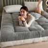 OBONG Thick Milk Velvet Mattress Topper Queen Size Winter Warmth Soft Bed Mattresses Pad 4 Anchor Elastic Bands Breathable Quilted Japanese Futon Mattress (Color : Gray, Size : Twin-90 * 200cm) view 2