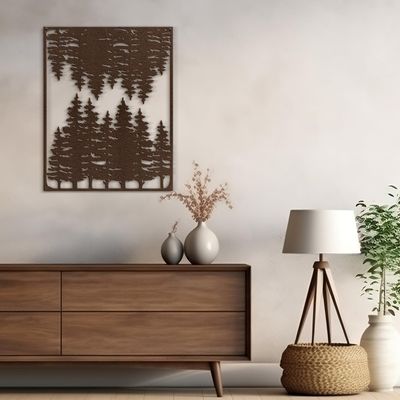 SIGNLEADER Metal Wall Art Decor Forest Reflections Wilderness Scene Abstract Wall Sculpture Hangings Home Decoration for Living Room, Bedroom, Bathroom, Kitchen, Outdoor - 24" Bronze