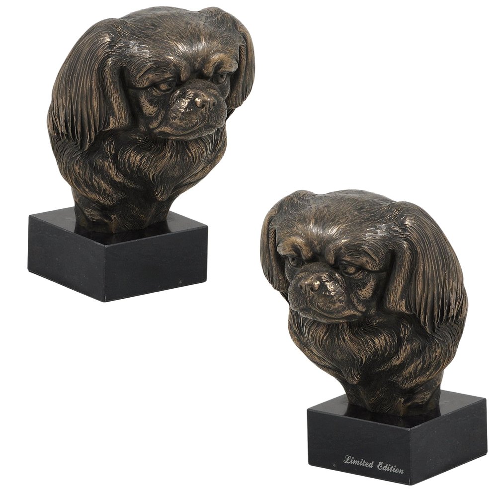 Art-Dog Dog Marble Statue - Unique Edition ArtDog Collection - Handmade Cold Cast Bronze Sculpture for Dog Lovers Indoor Dog Figurine Statue Tibetian Spaniel