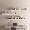 EMYJAY Floating Wall Shelves, Aluminum Alloy Floating Wall Shelves Wall Mounted Light-Emitting Shelves with LED Warm Light and Transformer (Color : Black, Size : 120x20x6.8cm) view 1