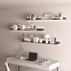 EMYJAY Floating Wall Shelves, Aluminum Alloy Floating Wall Shelves Wall Mounted Light-Emitting Shelves with LED Warm Light and Transformer (Color : Black, Size : 120x20x6.8cm) view 3