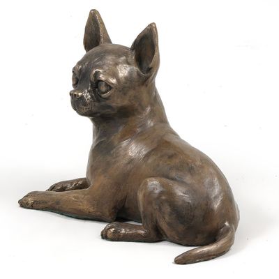 Art-Dog Dog Wooden Base Statue - Unique Edition ArtDog Collection - Handmade Dog Sculpture for Dog Lovers - Handmade Sculpture Indoor Dog Figurine Statue Chihuahua