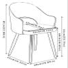 Chair Set of 2 with Armrests Backrest Dining Chairs Soft Seat Living Room Apartment Dining Chair Kitchen Lounge Counter Chairs Dining Chair Dining Chairs (Color : White+Blue) view 3