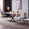 AYARNA Dining Chair Set of 4 Micro Fiber Leather Kitchen Bedroom Room Balcony Sofa Chair Carbon Steel Leg Dressing Table Makeup Chair(Coffee) view 2