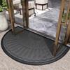 Gavilion Half Circle Doormat Outdoor Indoor, Non-Slip Welcome Entrance Way Rug, Durable Low-Profile Half Round Mats for Entryway, Patio, Garage & Bathroom,Brown,60 * 90cm view 2