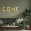 SIGNLEADER Metal Wall Art Decor E=MC Energy Milk Coffee Modern Abstract Wall Sculpture Hangings Home Decoration for Living Room, Bedroom, Bathroom, Kitchen, Outdoor - 30" Gold view 2