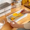 AIYoo Large capacity Plastic Kitchen Drawer Organizer with Lid and Drainer Stackable Utensil Holder for Countertop Silverware Tray Flatware Organizers - 12.6x4.7x2.4 Inch Spatula Cutlery Tray view 2
